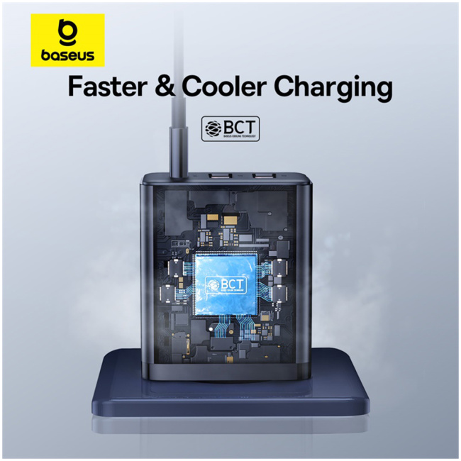 Baseus Charger Wall 30W 2xUSB-A/1xUSB-C Cube EU Black - Image 3