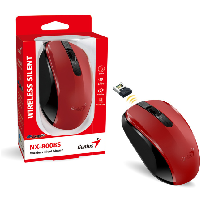 Genius Mouse Wireless Silent NX-8008S Red - Image 4