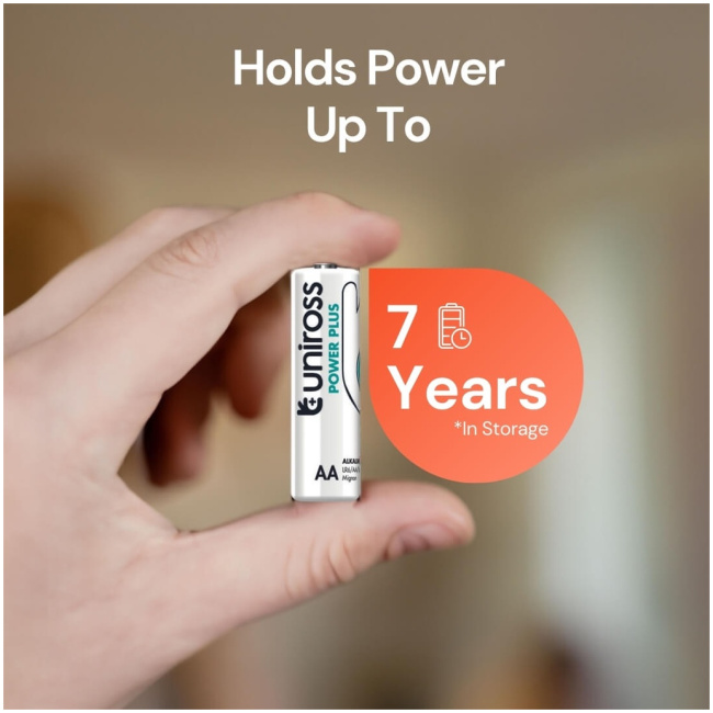 Uniross Alkaline AAA Power Plus Batteries 4 Pcs (New) - Image 3