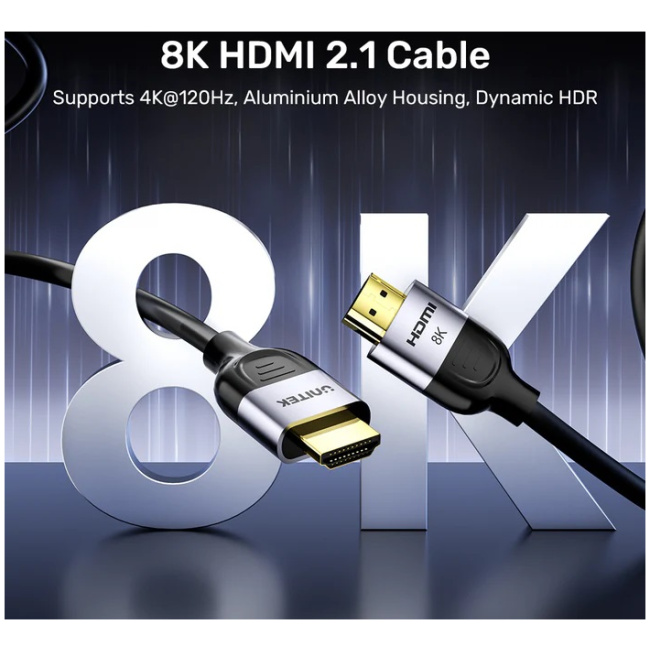 Unitek HDMI 2.1 Cable 8K60Hz CCS Economy 2.0m C11086GY-2M - Image 3