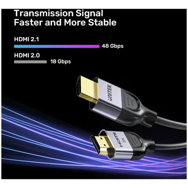 Unitek HDMI 2.1 Cable 8K60Hz CCS Economy 2.0m C11086GY-2M - Image 4