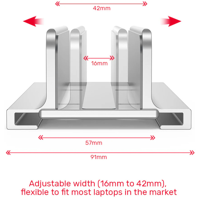 Unitek Stand for Laptop Adjustable Vertical Holder OT172GY - Image 5