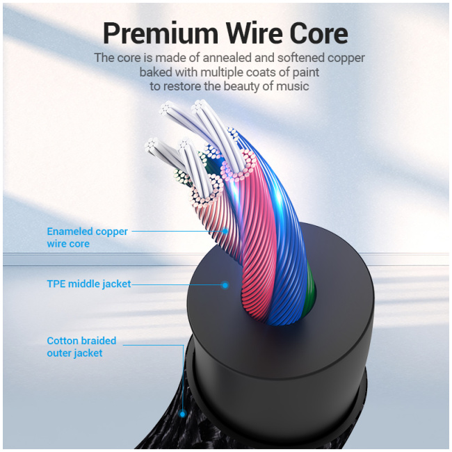 Vention AUDIO 3.5mm TRRS M-M Cable 1.5m BAQHG - Image 3
