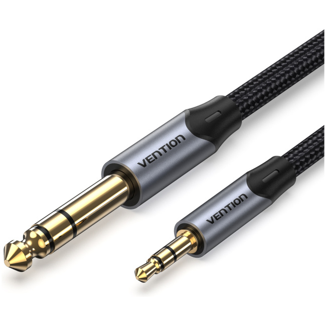 Vention AUDIO 3.5mm to 6.3mm M-M TRS Cable Braided Alum 1.5m BAUHG