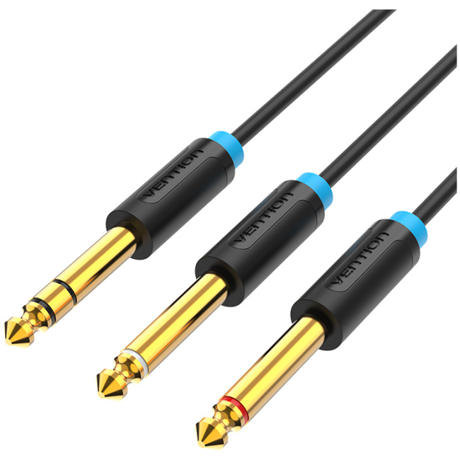 Vention AUDIO 6.3mm M to 2x6.3mm M TRS Cable 2.0m BATBH