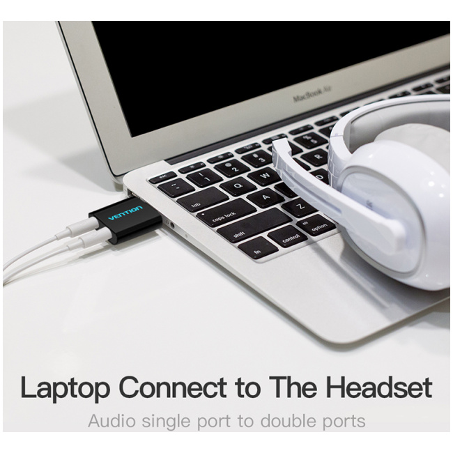 Vention AUDIO CONVERTER USB-A to 2x3.5mm Sound Card VAB-S17-B - Image 2