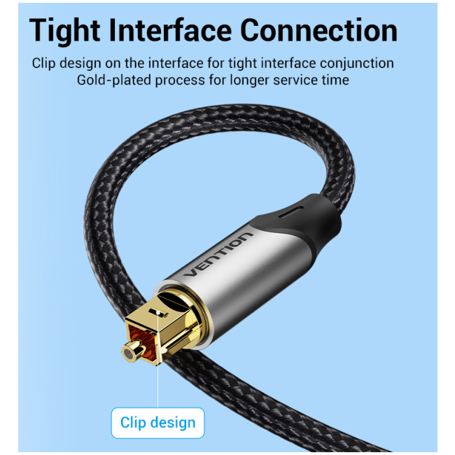 Vention AUDIO Optical Cable Aluminum 2.0m Grey BAVHH - Image 2