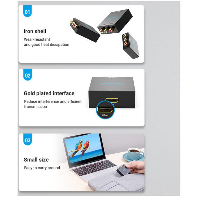 Vention Converter HDMI to 3RCA USB Powered AEEB0 - Image 6