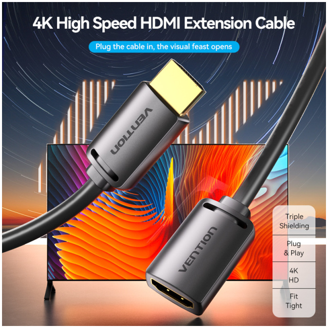 Vention HDMI Cable 2.0 M-F Extension 5.0m AHCBJ - Image 15