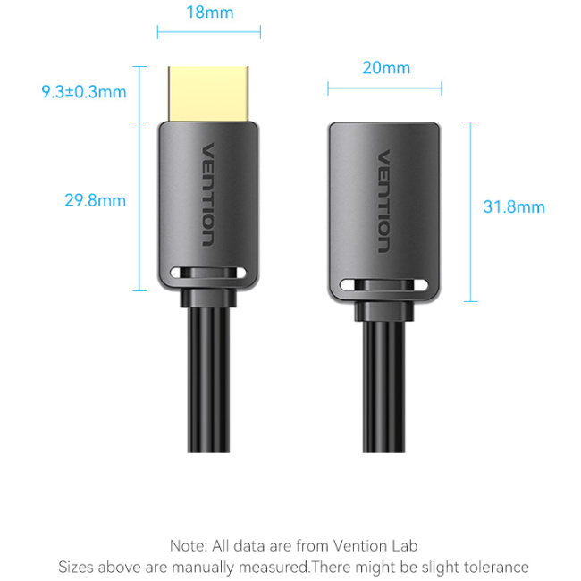 Vention HDMI Cable 2.0 M-F Extension 5.0m AHCBJ - Image 3