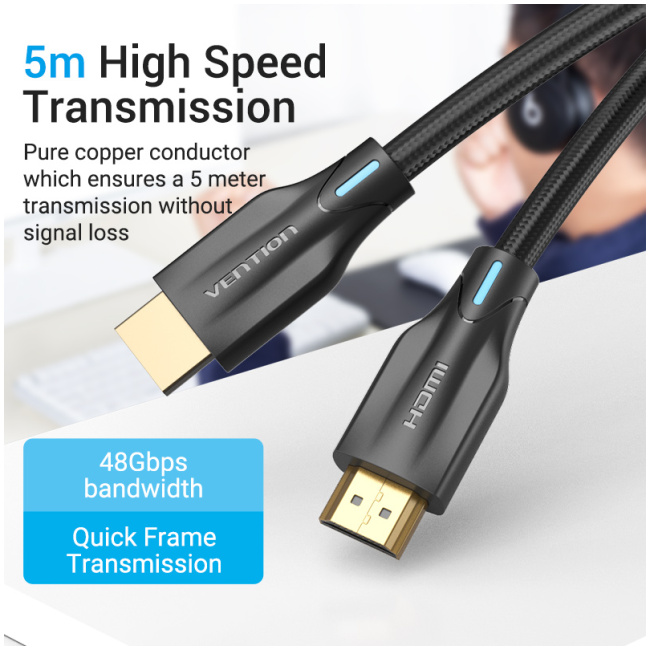 Vention HDMI Cable 2.1 8K Braided 1.0m AAUBF - Image 6