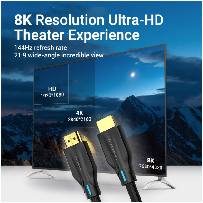 Vention HDMI Cable 2.1 8K Braided 5.0m AAUBJ - Image 12
