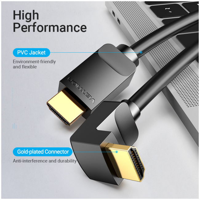 Vention HDMI Cable Right Angle 90 Degrees 2.0m AARBH - Image 5