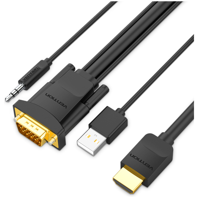 Vention HDMI Cable to VGA+Audio & USB Power 2.0m ABIBH