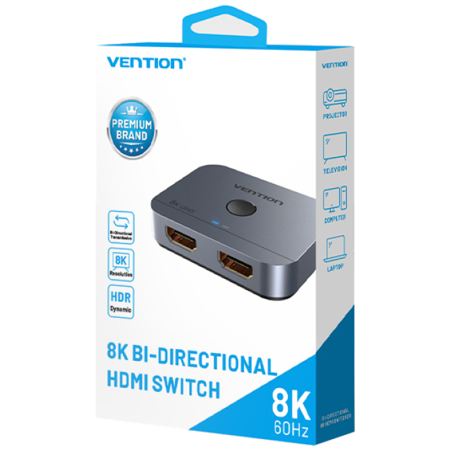 Vention HDMI Switch 2-Port 8K 2.1 Bi-Directional Metal AKPH0 - Image 17