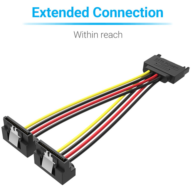 Vention IT Cable SATA 15P M to 2x15P F Power Splitter 0.15m KDBBB - Image 3