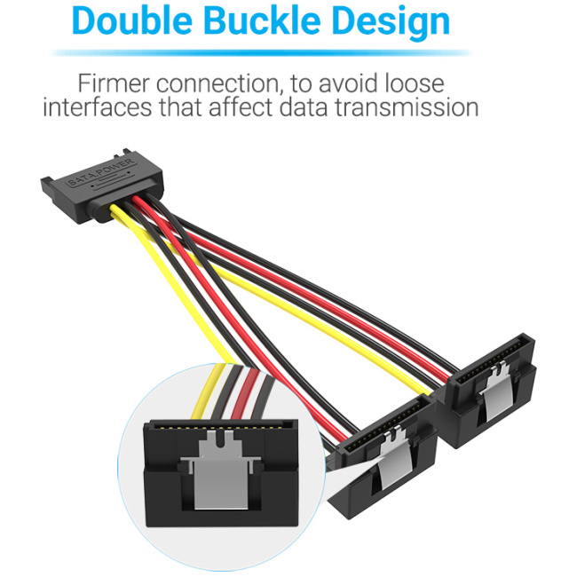 Vention IT Cable SATA 15P M to 2x15P F Power Splitter 0.15m KDBBB - Image 6