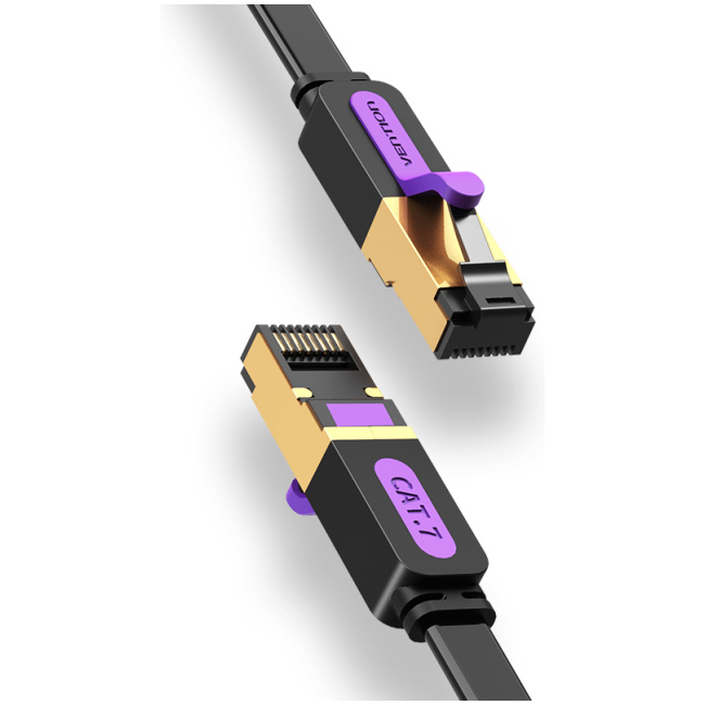 Vention NETWORK Cable CAT7 Flat 15.0m Black ICABN - Image 2