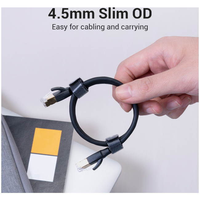 Vention NETWORK Cable CAT8 SFTP Slim 0.5m Black IKIBD - Image 3