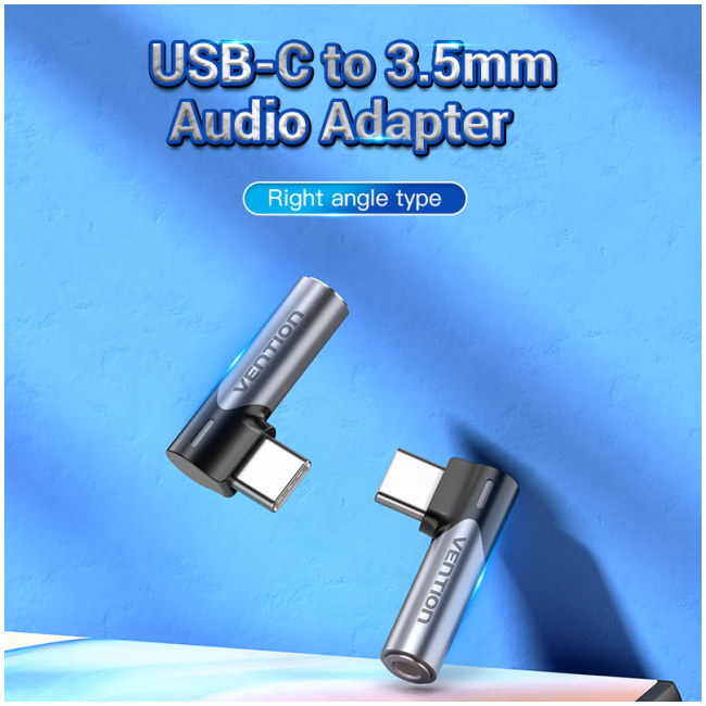 Vention USB-C to 3.5mm Female Right Angle Adaptor BGWH0 - Image 2