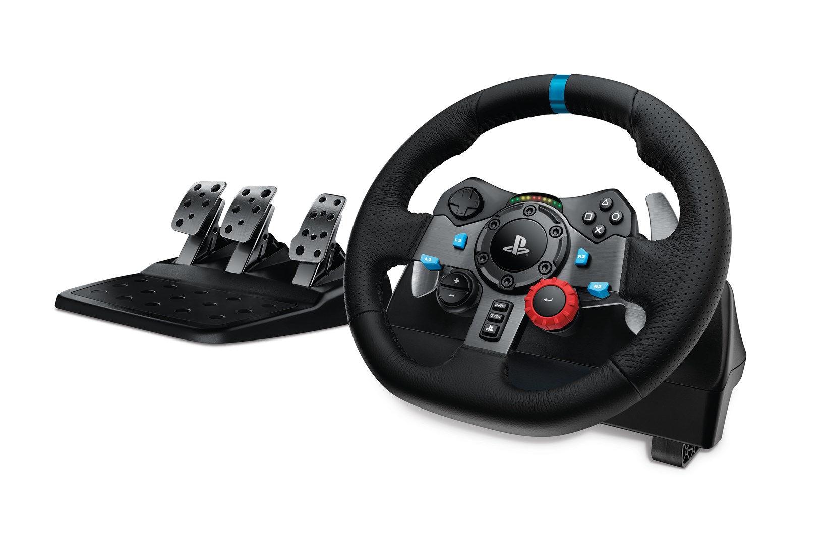 logitech-g-g29-01 Logitech G G29 Driving Force Black USB 2.0 Steering Wheel + Pedals (PC, PlayStation 4, PlayStation 5) - Image 1