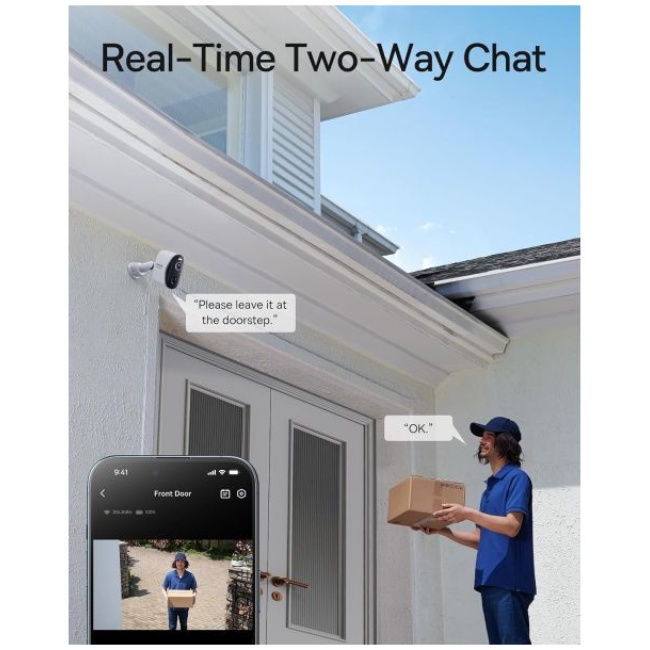 Baseus Security N1 plus Outdoor Camera 2K 2-Cam Kit White - Image 4