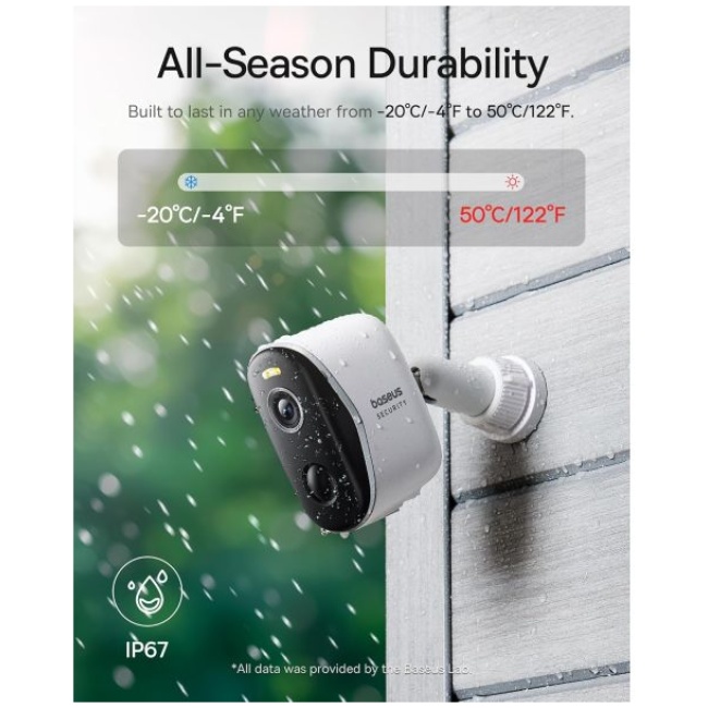 Baseus Security N1 plus Outdoor Camera 2K 2-Cam Kit White - Image 5