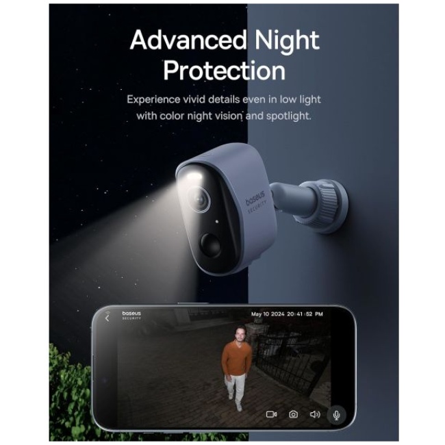 Baseus Security N1 plus Outdoor Camera 2K 2-Cam Kit White - Image 8