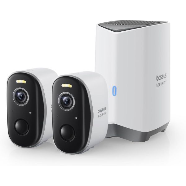 Baseus Security N1 plus Outdoor Camera 2K 2-Cam Kit White Baseus Security N1 plus Outdoor Camera 2K 2-Cam Kit White - Image 1
