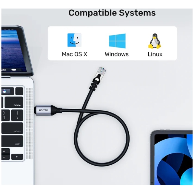 Unitek Converter USB-C to Gigabit Ethernet Cable 2.0m C18148AGY-2M - Image 6
