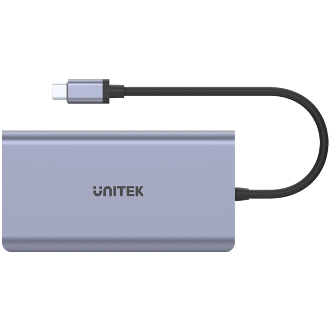 Unitek D1056A Type-C 3.1 HDMI/DP/RJ45/SD/PD100W Hub Space Grey - Image 3