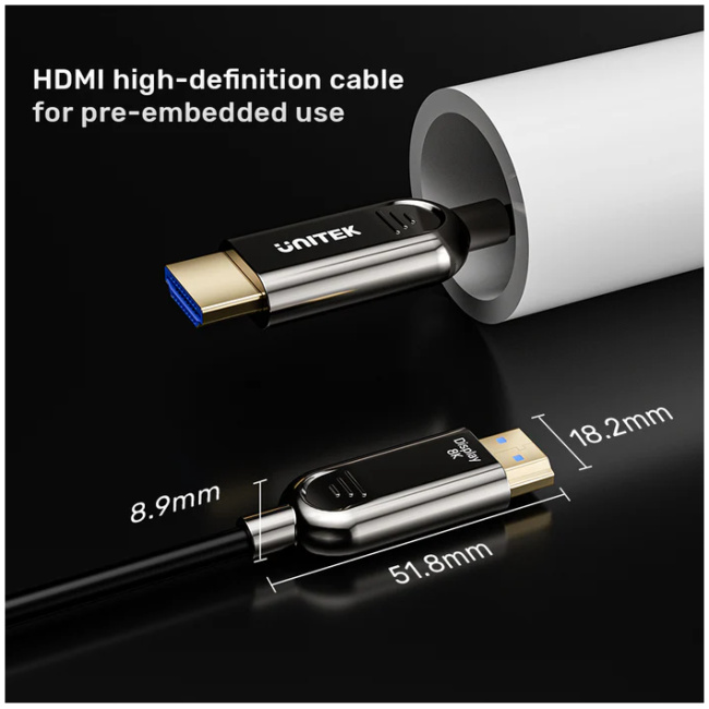 Unitek Fiber Optic HDMI 2.1 Cable 8K60Hz 40.0m C11085GY-40M - Image 6