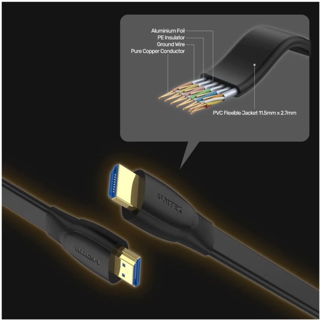 Unitek HDMI to HDMI 2.0 Flat Cable C11063BK-1.5M - Image 4