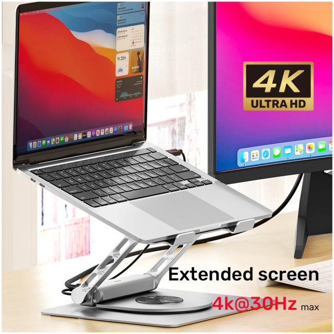 Unitek Laptop Stand with USB Hub 4K30Hz HDMI + FE Lan + PD100W D1109B - Image 10