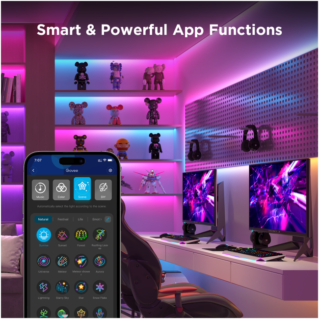 Govee LED Light Strip RGBIC Smart WiFi & BT w/Protective Coating 10m (Matter) H612C - Image 2