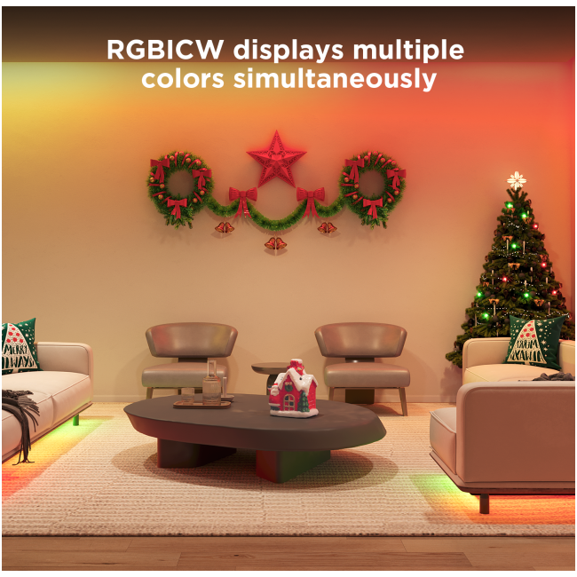 Govee LED Light Strip RGBIC Smart WiFi & BT w/Protective Coating 10m (Matter) H612C - Image 4