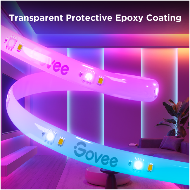 Govee LED Light Strip RGBIC Smart WiFi & BT w/Protective Coating 10m (Matter) H612C - Image 5