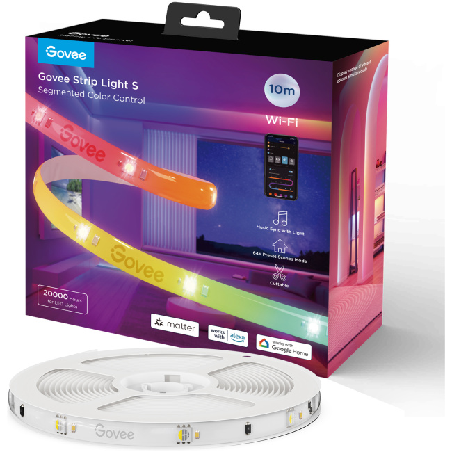 Govee LED Light Strip RGBIC Smart WiFi & BT w/Protective Coating 10m (Matter) H612C