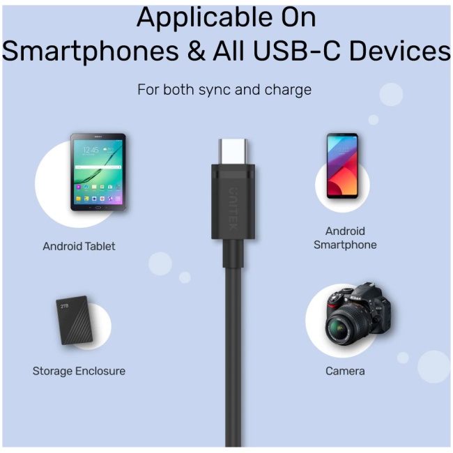 Unitek MC USB-C to USB-A 3.0 Cable 2.0m C14103BK-2M - Image 5