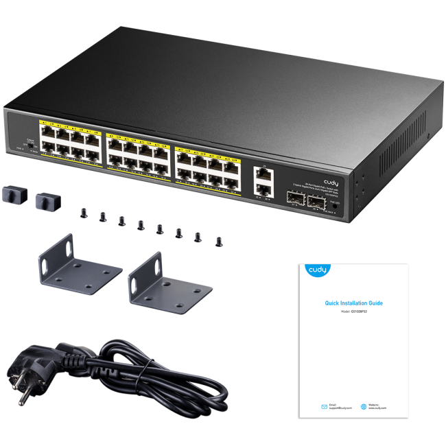 Cudy Switch PoE Gigabit 24PoE + 2GbE + 2SFP Uplink 300W R/M GS1026PS2 - Image 4