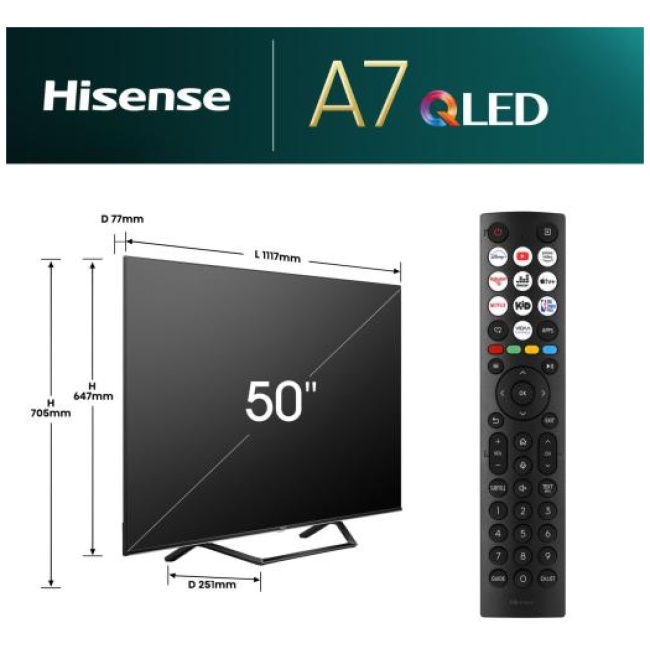 Hisense 50A7NQ 50'' 4K Smart QLED TV - Image 7