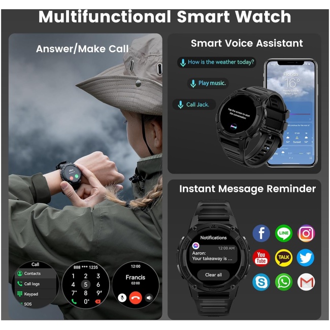 Kospet TANK S2 Rugged Smartwatch GPS Silicone Black - Image 7