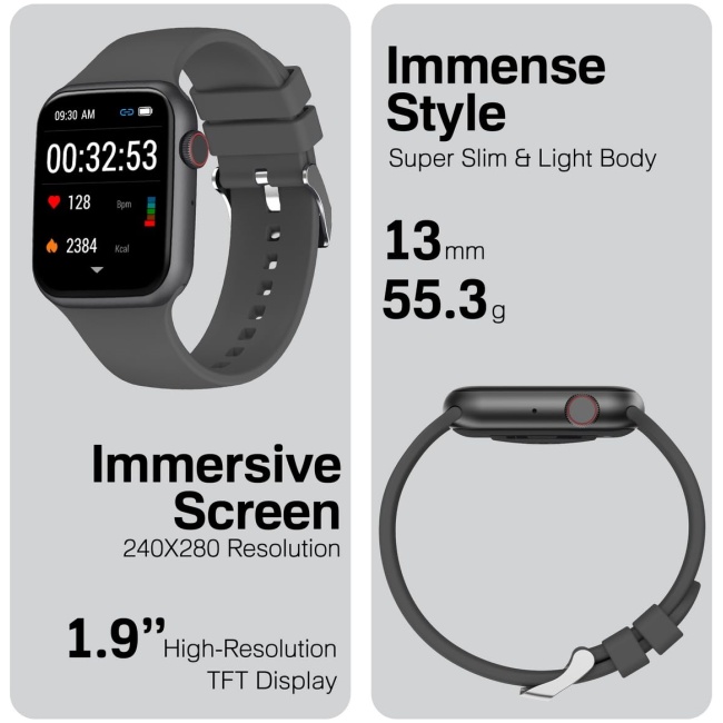 Promate Smartwatch BT Call 1.9'' XWATCH-B19 Black - Image 8