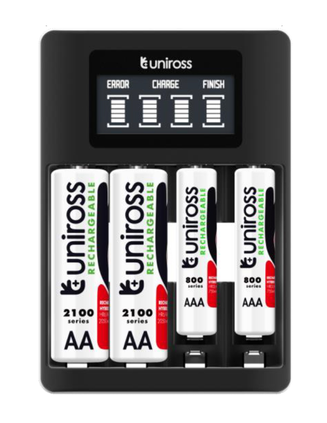 Uniross UCU002 Fast 2hr USB Charger for AA/AAA With LCD Screen Uniross UCU002 Fast 2hr USB Charger for AA/AAA With LCD Screen - Image 1