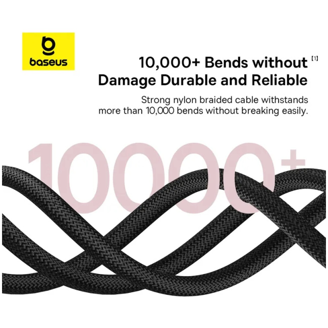 Baseus Cable Lightning to USB-A Dura Series Braided 1.0m Black-Red - Image 4