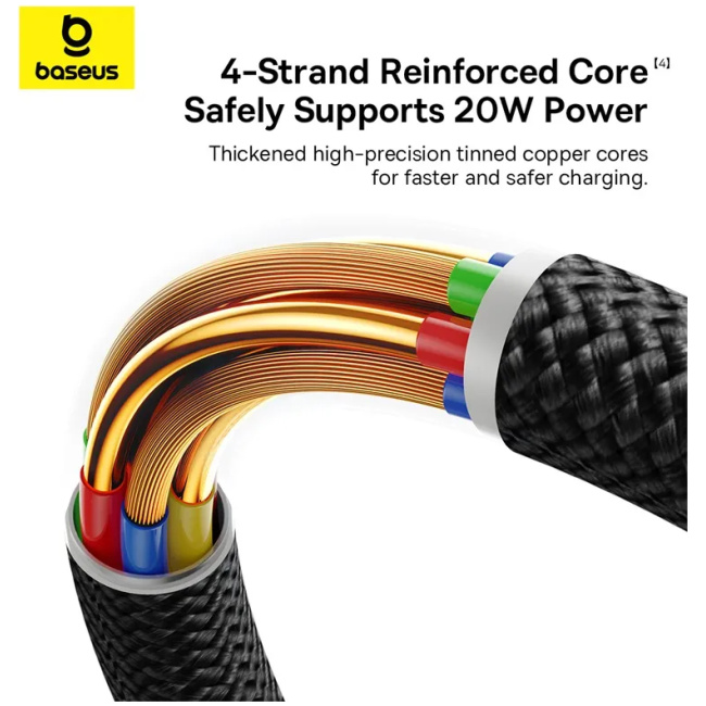 Baseus Cable Lightning to USB-A Dura Series Braided 1.0m Black-Red - Image 7