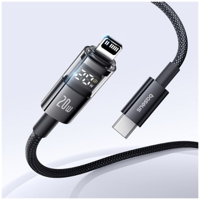Baseus Cable Lightning to USB-C Display 2 Series Braided 20W 2.0m Black - Image 5