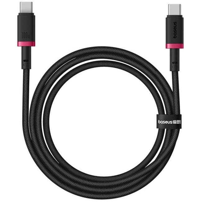 Baseus Cable USB-C to USB-C Dura Braided 1.0m 100W Black+Red - Image 2