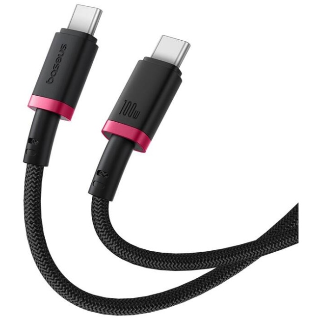 Baseus Cable USB-C to USB-C Dura Braided 1.0m 100W Black+Red - Image 4