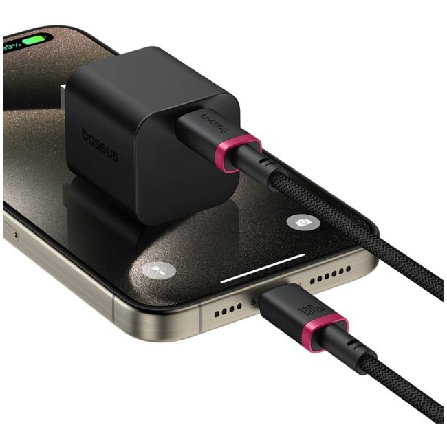 Baseus Cable USB-C to USB-C Dura Braided 1.0m 100W Black+Red - Image 5